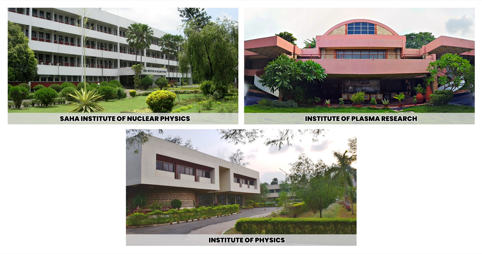 Campuses of the Saha Institute of Nuclear Physics, Institute for Plasma Research and Institute of Physics