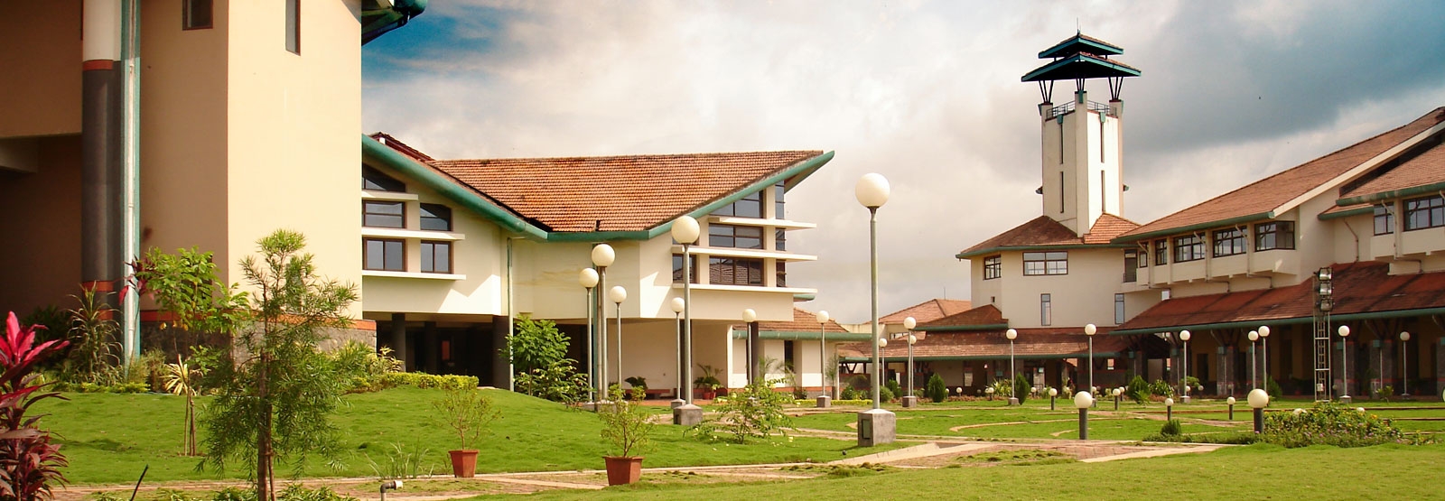 Campus buildings and clock tower at IIM Kozhikode