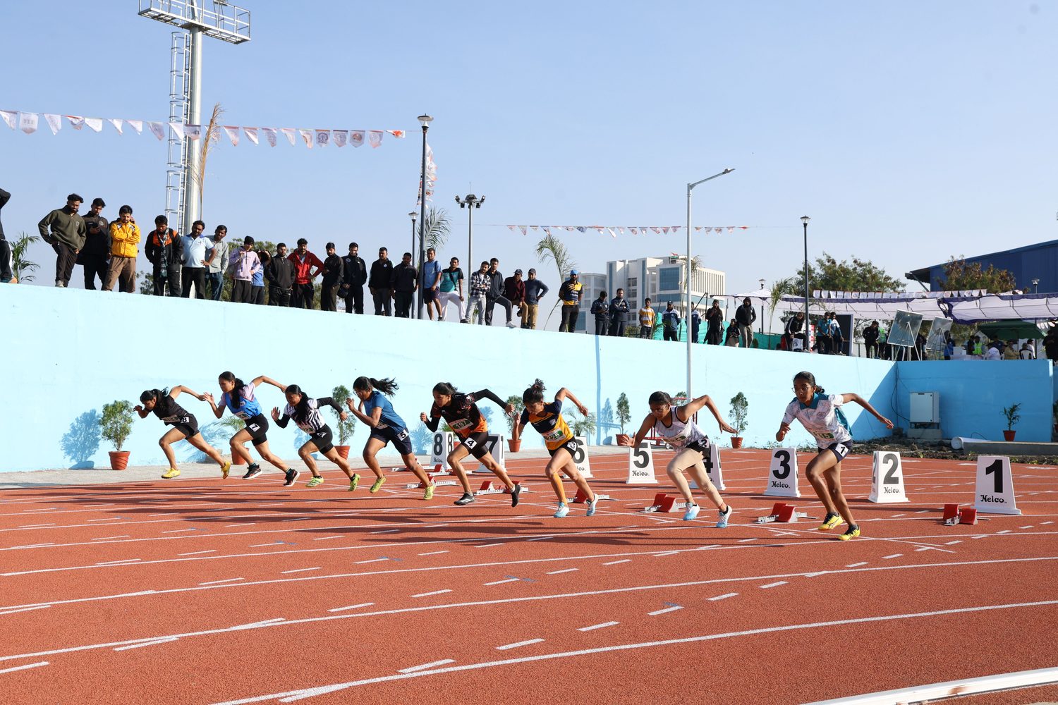 A sprint start on the athletics track at IIT Indore
