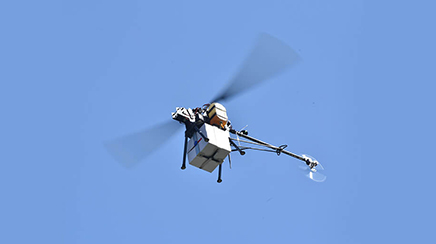 An unmanned aerial vehicle in flight, developed at IIT Kanpur