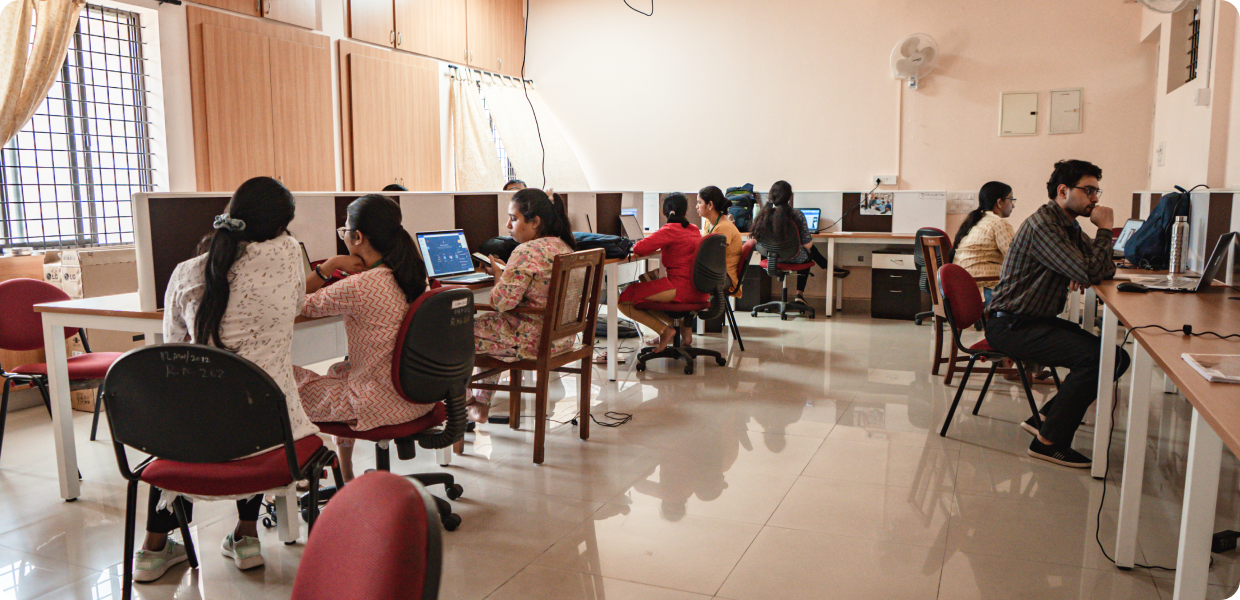 Students at a NIMHANS academic facility