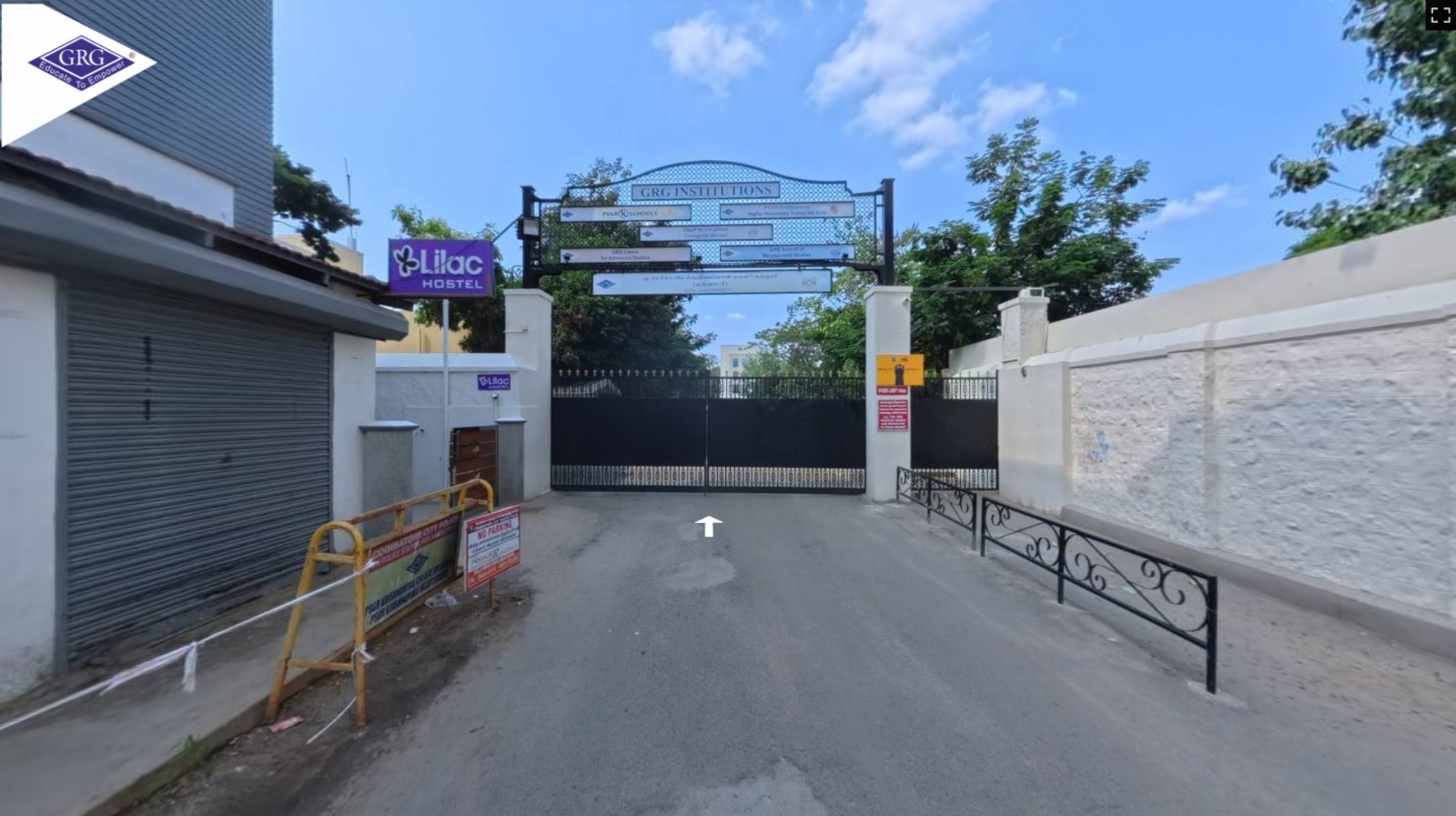 GRG Institutions campus entrance on Avinashi Road, Peelamedu