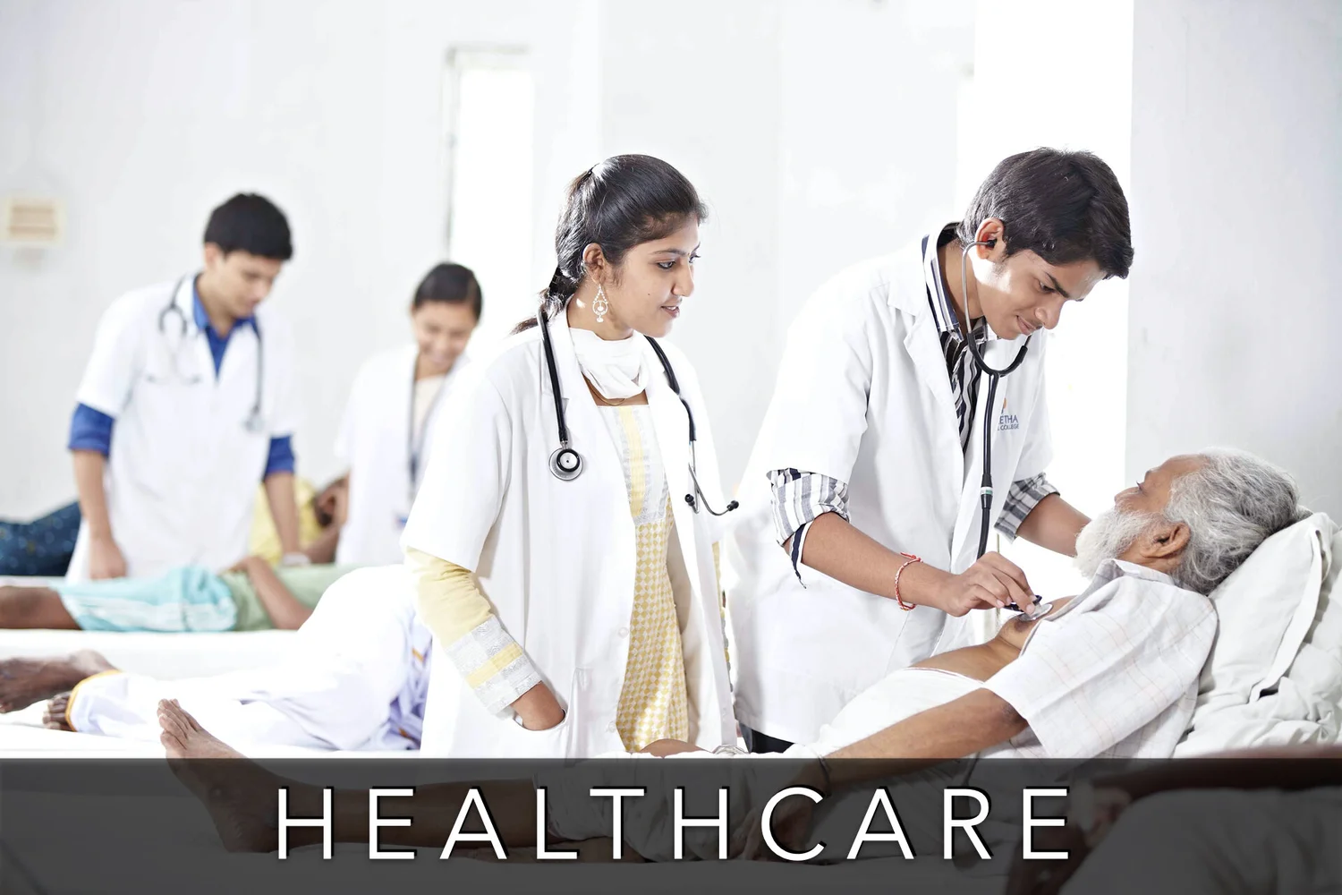 Students on rounds at the Saveetha teaching hospital
