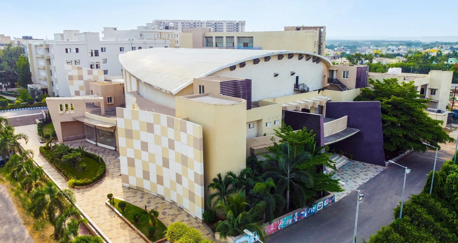 Aerial view of an academic block on the Siksha 'O' Anusandhan campus in Bhubaneswar