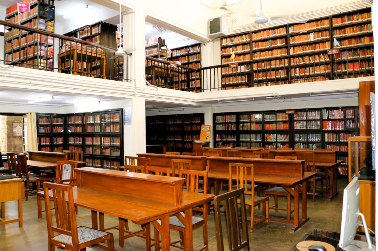 The two-storey reading hall of the St. Stephen's College library