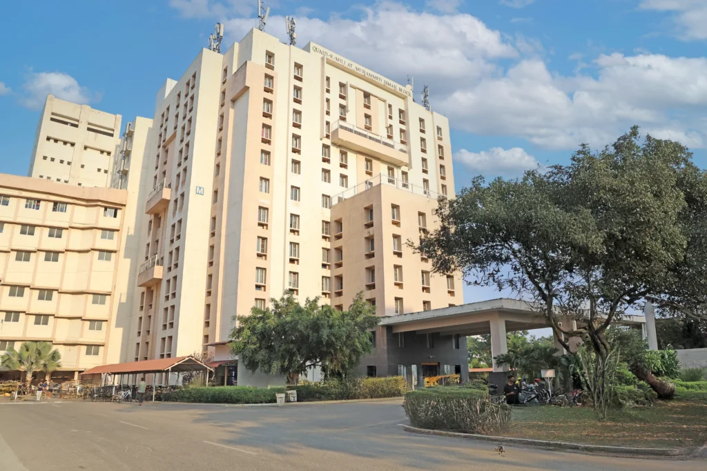 A men's hostel block on the VIT Vellore campus